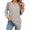 Beige, variant on Pleated Solid Color Round Neck Long-Sleeved Blouse for Women Casual Top Women's Soft Breathable Daily Comfortable Chic Shirt