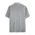 thumbnail image 5 of Tisuna Mens Sequin Shirts Short Sleeve Button Down Fashion Summer T-Shirts Mens Classic Collared Casual Shirts For Festival Party Silver Size S, 5 of 5