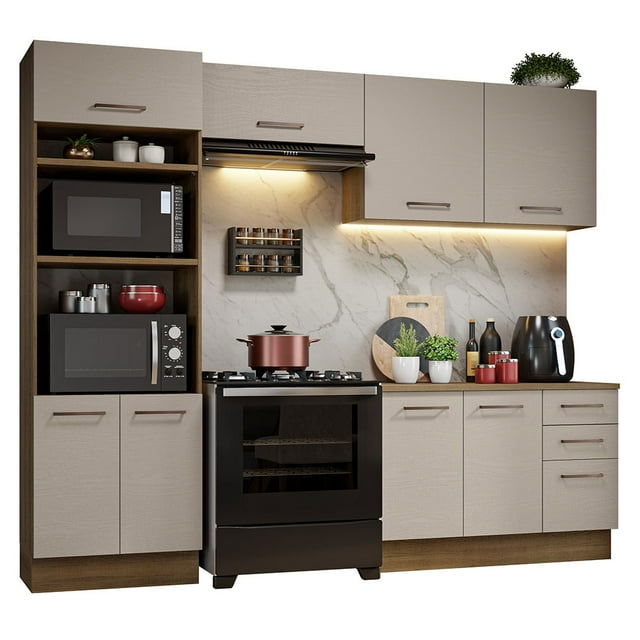 Cocina Integral 270cm Marrón/Crema Ágata MADESA 07