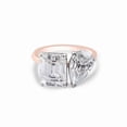 thumbnail image 4 of solitaire jewels 5TCW Pear and Emerald Moissanite Toi Et Moi Engagement Ring For Women, 10K Rose Gold, 4 of 8