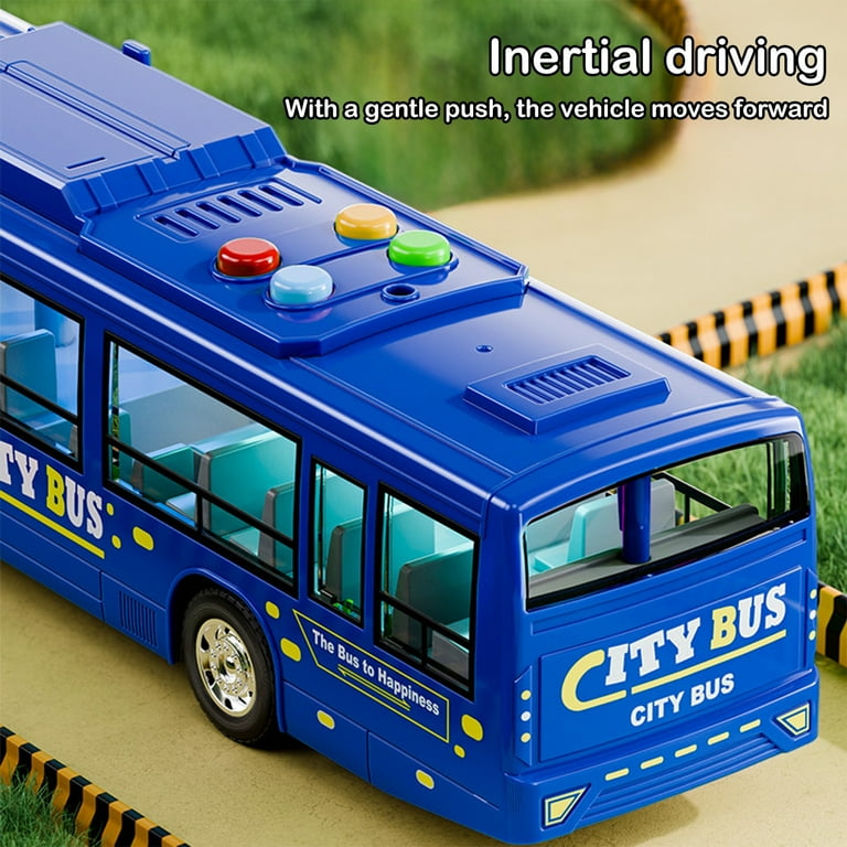 Buscational City Bus Bus Speelgoed voor kinderen met echt geluid, groot