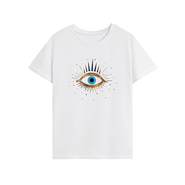 Camiseta de mujer con cuello redondo, ropa de verano, camisetas para caminar, vacaciones, desplazamientos M