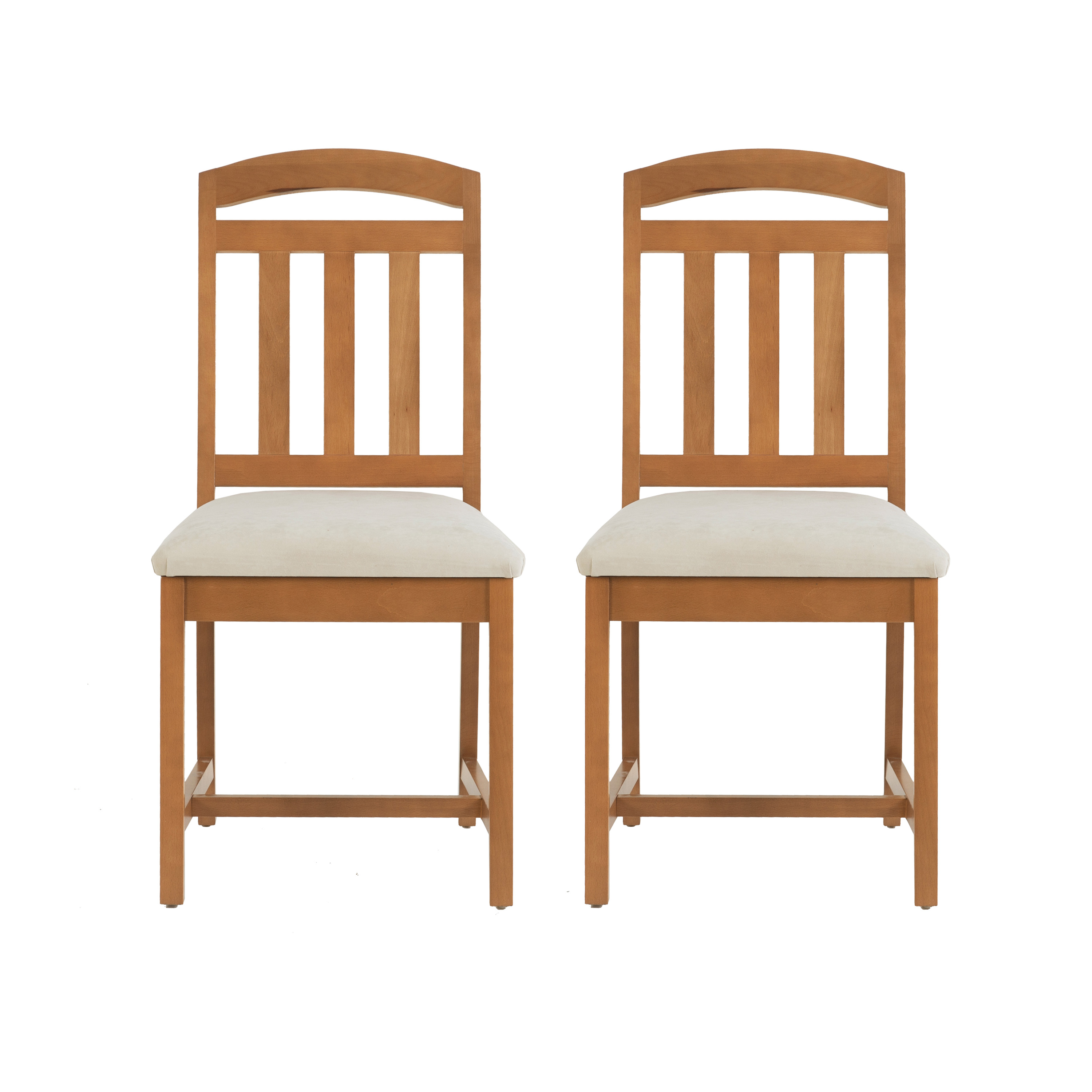 Linon Darlene Slat Back Dining Chair - Set of 2, Brown/Beige
