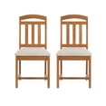 thumbnail image 2 of Linon Darlene Slat Back Dining Chair - Set of 2, Brown/Beige, 2 of 12