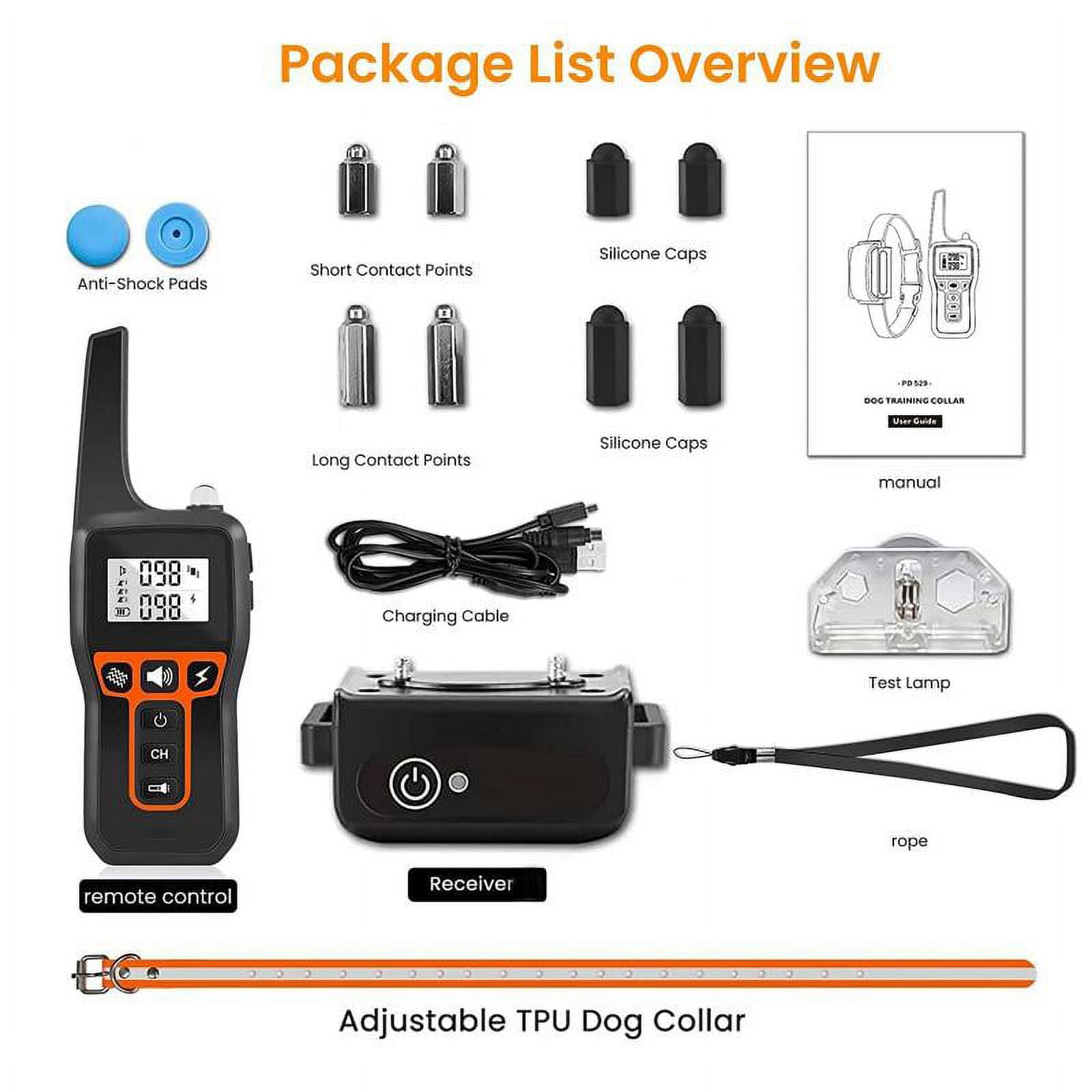 Petjoy 2-in-1 Bark Collar,Remote Dog Training Collar,Adjustable Electronic Dog Collar,Shock Collar for Large Medium Small Dog,w/3 Modes,IPX7, 3300FT Remote Range(1 Dog).