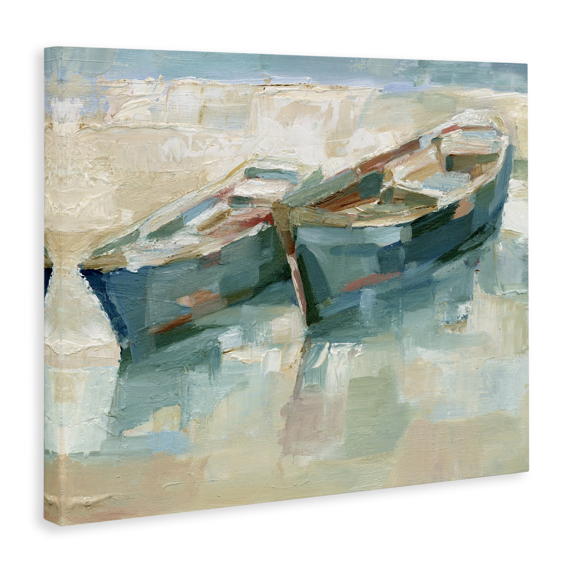 Stupell Industries Boat Duo on Shore Transportation Painting Wrapped Canvas Art Print Wall Art, 40 x 30