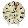 thumbnail image 2 of Reloj de pared con diseño de mercado de flores de París, silencioso, de 10 pulgadas, estilo rústico retro, decorativo para sala de estar, cocina, hogar, baño y dormitorio, 2 of 7