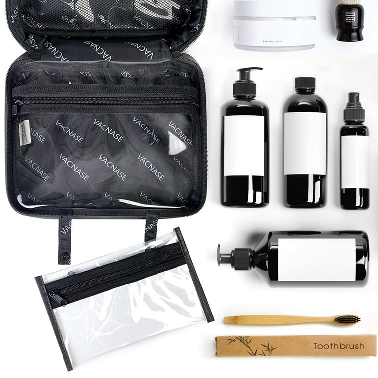 Vancase Toiletry Bag for Men Vintage Leather Dopp Kit Hanging Shaving Bag Portable Bathroom Shower Organizer for Travel Accessories