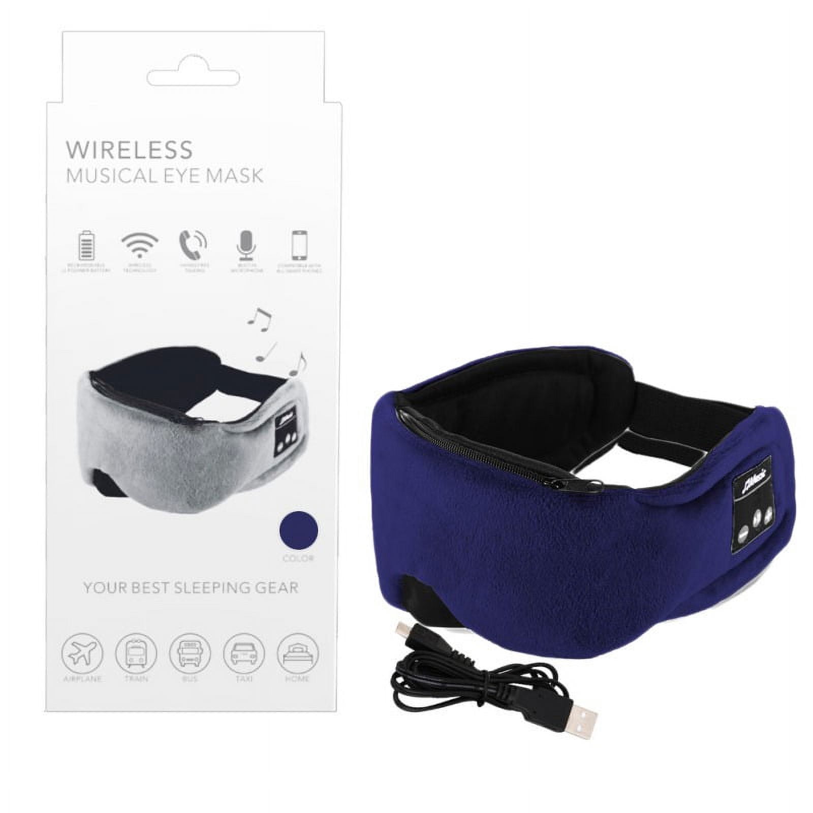Bluetooth 5.0 Sleep Headphones Musical Eye Mask Noise Reducing with Adjustable Strap 1Pcs