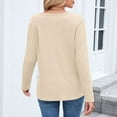 thumbnail image 5 of Fiaer,Womens Waffle Long Sleeve V Neck T Shirts,Plus Size Loose Fit Casual Tshirts for Women,Women's Trendy Basic Going out Solid Breathable Tops Beige XXL, 5 of 6