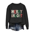 thumbnail image 2 of EchfiProm Graphic Christmas Sweatshirts for Women Sweatshirt Pullover Santa Print Xmas Soft Oversized Long Sleeve Adults Shirts, 2 of 4