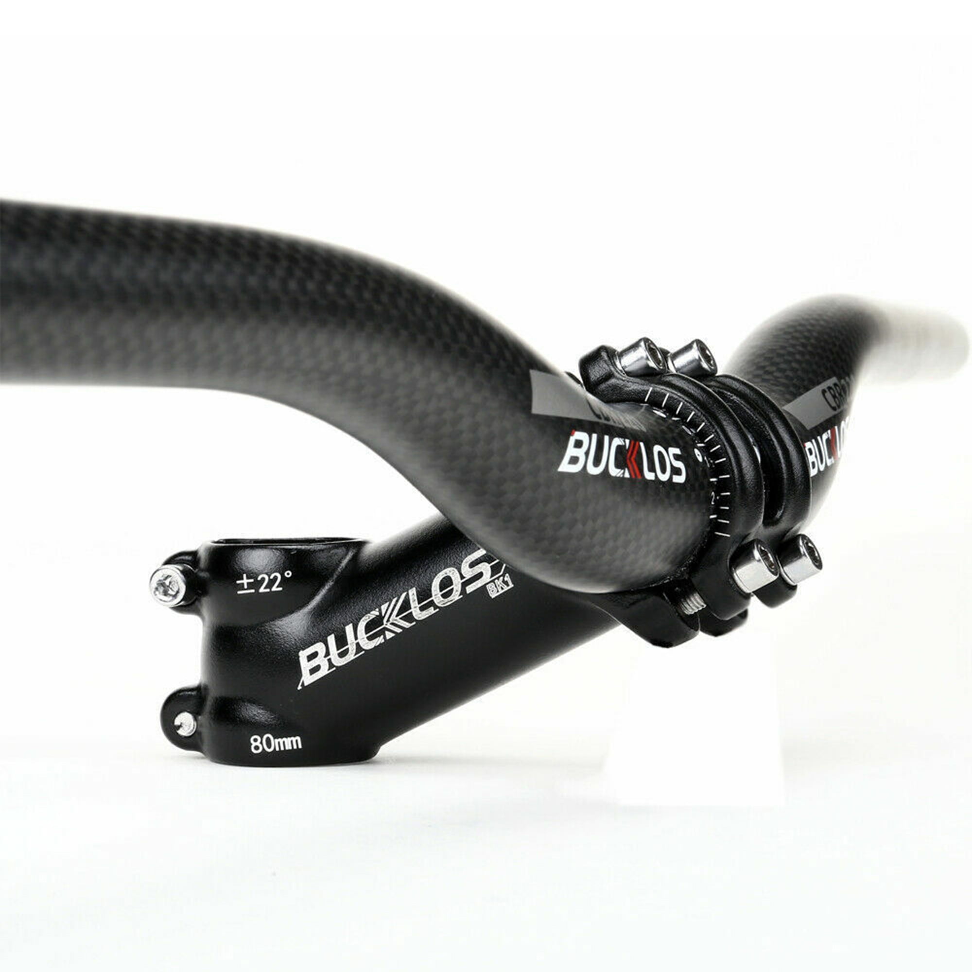 BUCKLOS バイクステム 31.8 60mm 70mm 80mm 90mm 100mm 110mm 120mm 6 17度 - 3Kカーボンファイバー + アルミニウムロードマウンテンバイク BUCKLOS 自転車ステム 31.8 60mm 70mm 80mm 90mm 100mm 110mm 120mm 6