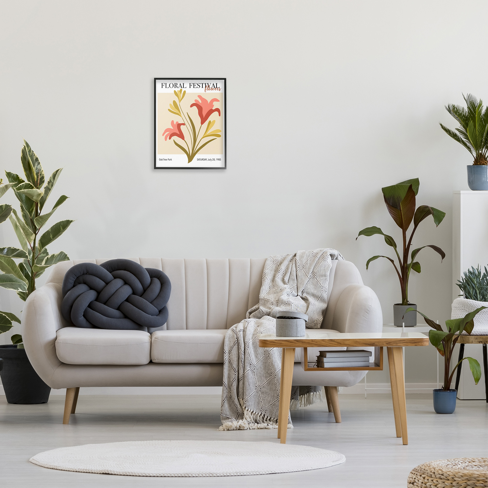 Stupell Industries Floral Festival Abstraction Botanical & Floral Painting Black Framed Art Print Wall Art, 16 x 20