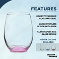 thumbnail image 2 of Stemless Wine Glasses in Bulk by ARC Perfection, 15 oz, 10 pack, Red or White Wine Glass Set, Pink, 2 of 5