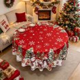 thumbnail image 4 of Christmas Round Tablecloth,Festive Xmas Table Cover,Decorative Round Cloth for Holiday Dining Party Kitchen Home Decor,59.8"(A), 4 of 6