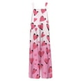thumbnail image 4 of KDDYLITQ Valentines Jumpsuit for Women Sleeveless Button Strap Overalls Love Heart Graphic U Neck Wide Leg Casual 2026 Holiday Pants with Pocket Light pink 3XL, 4 of 7