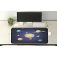 thumbnail image 2 of Space Computer Mouse Pad, Solar System Illustration Showing Planets Around Sun Harmony Galaxy Science Room, Rectangle Non-Slip Rubber Mousepad X-Large, 35" x 15" Gaming Size, Multicolor, by Ambesonne, 2 of 2