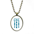 thumbnail image 1 of Morse Code Laughter Line Expressions Necklace Vintage Chain Bead Pendant Jewelry Collection, 1 of 3