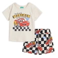 thumbnail image 1 of Conjunto de atuendos Disney Cars Lightning McQueen con camiseta y pantalones cortos, 1 of 6