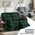 thumbnail image 3 of TSOVTHRID Green Plaid Print Loveseat Sofa Slipcover for 2 Seat Couch Sofa 6-Piece Sofa Cover with Pockets Stretch Furniture Protector for Pets, 3 of 7
