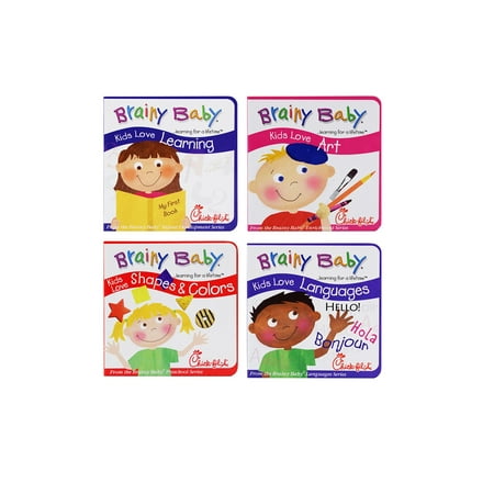 Brainy Baby Enrichment Collection: Kids Love Art, Languages, Shapes and Colors, and Learning Board Books - 4 (Best Development Board To Learn Embedded Systems)