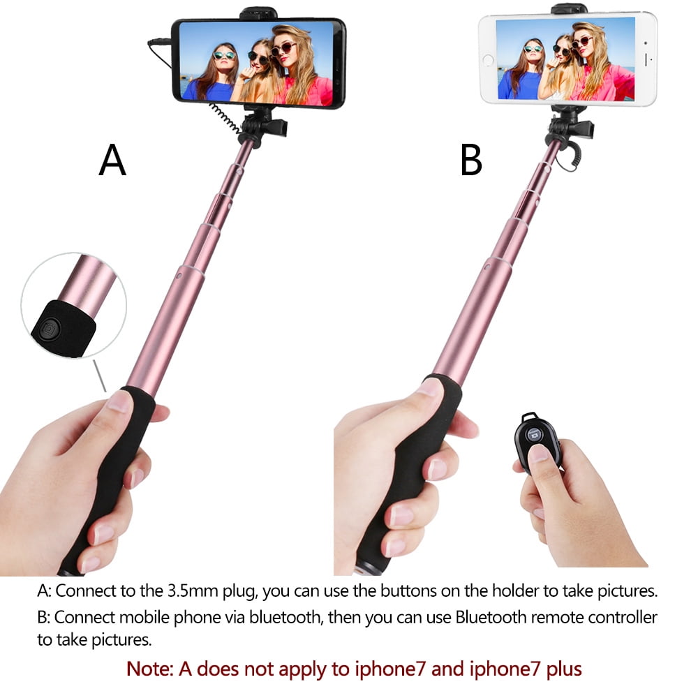 BUNDLE: Kona Vegan Leather Folio Wallet Case (Blue) & Selfie Stick Mini Tripod 2.0 (Rose) for Apple iPhone XS / X - Kickstand, Card Slots, Car Mount Compatible, Magnetic Closure
