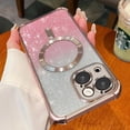 thumbnail image 5 of for iPhone 14 Plus Case Compatible with MagSafe, [Shockproof Edge Protection + Lens Edge Raised Protection], Magnetic Glitter Clear case for iPhone 14 Plus Phone Case for Women/Men (Pink), 5 of 9