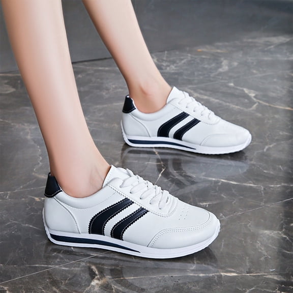 NexTorq Women's Retro Sneakers Leather Casual Walking Shoes Soft Sole Comfortable Non-Slip Athletic Footwear for Daily Wear Travel for Everyday Wear Black US-6 (EU-37)