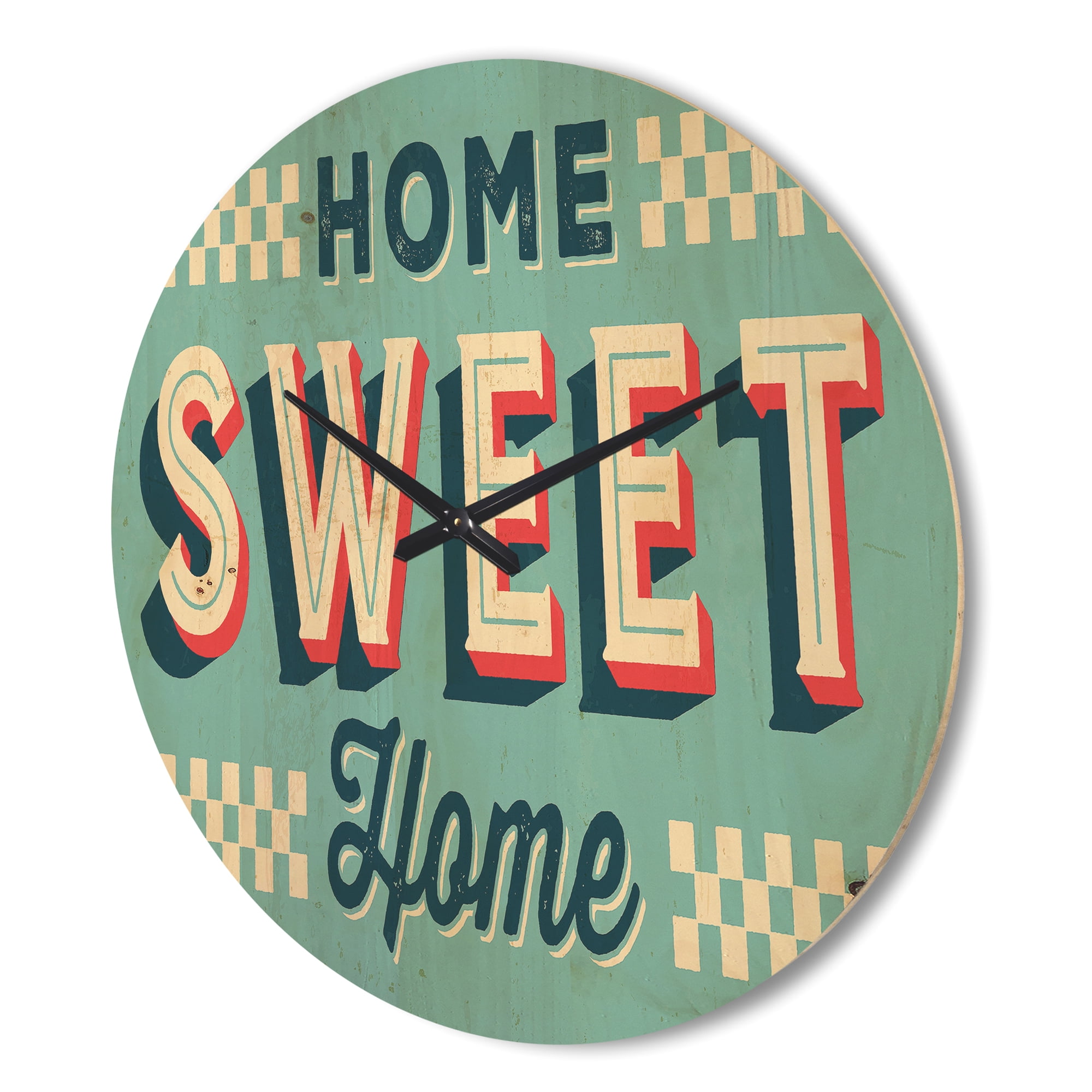 Designart 'Old Metal Style Home Sweet Home' Vintage Wood Wall Clock