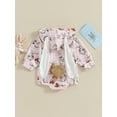 thumbnail image 5 of Baby Romper, Long Sleeve Hooded Bunny Print Fall Bodysuit Easter Clothes for Girls Boys, 5 of 10