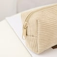 thumbnail image 4 of Learning Supplies Dirt-resistant Gift Large-capacity Corduroy Shark Pencil Box Pen Bag Stationery Organizer Pen Case BEIGE, 4 of 8