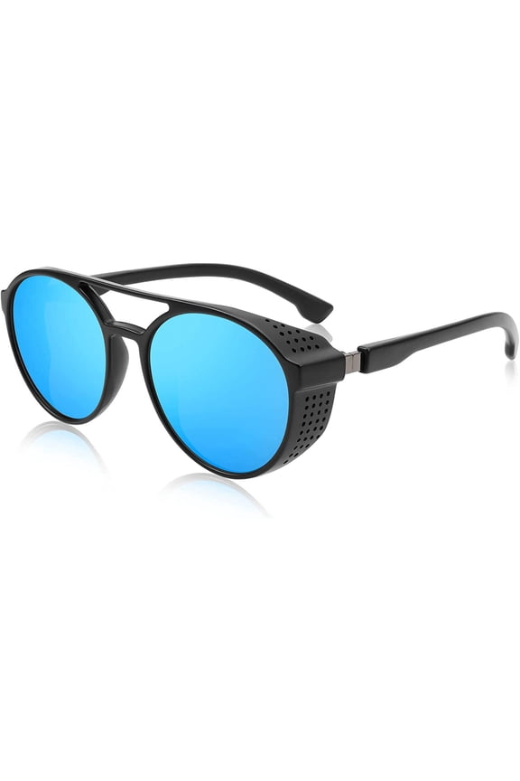 Classic Steampunk Sunglasses for Men Women Retro Round Gothic Shades Eyewear UV400 Protection B2957