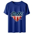 thumbnail image 5 of Dyegold Summer Tops for Women 2023 Trendy, Women Tops and Blouses Heart American Flag Patriotic Tshirts Crewneck Short Sleeve Blouses Casual Loose Fit ​Tunics, 5 of 6