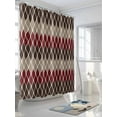 thumbnail image 3 of Brown Red Shower Curtain, Geometric Medieval Waterproof Shower Curtain Set with 12 Hooks Lightweight Washable Fabric Shower Curtains for Bathroom 36x72 Inches, 3 of 6