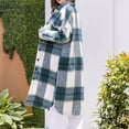 thumbnail image 4 of Fall Outfits for Women 2025 Fall Outfits for Women 2025 Long Sleeve Lapel Classic Plaid Button Pocket Long Casual Coat, 4 of 6