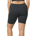 thumbnail image 3 of 2 Packs of Zenana Womens & Plus Soft Cotton Stretch Mid Thigh Length Fitness Sport Biker Shorts, 3 of 5