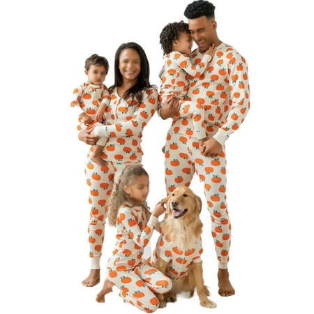 

Matching Family Halloween Pajamas Sets Pumpkin T-Shirt Pants Women Men Boy Girl Dog Homewear Holiday Loungewear Clothes