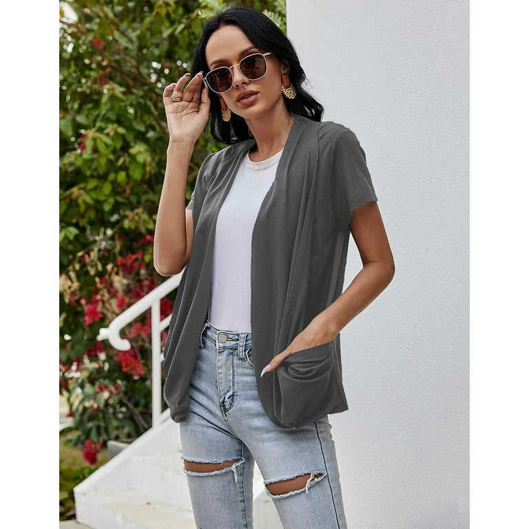 Sherrylily Women Short Sleeve Cardigans Summer Lightweight Sheer