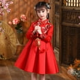thumbnail image 4 of XEGLSBU Girls Dresses Size 14-16 Formal Toddler Baby Kids Girls Chinese Tang Suit Thick Warm Princess Dresses Clothes Pageant Dresses for Girls 14-16 Red Size 9-10 Years, 4 of 7
