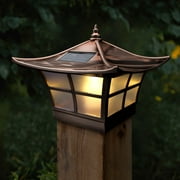 CLASSY CAPS 4x4 COPPER PLATED AMBIENCE SOLAR POST CAP SET OF 2