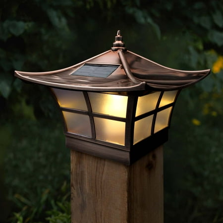 CLASSY CAPS 4x4 COPPER PLATED AMBIENCE SOLAR POST CAP SET OF 2