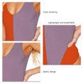 thumbnail image 4 of Traje de baño de 1 pieza para mujer, bloques de color a la moda, traje de baño elástico encantador para mujer, traje de baño naranja S, 4 of 5