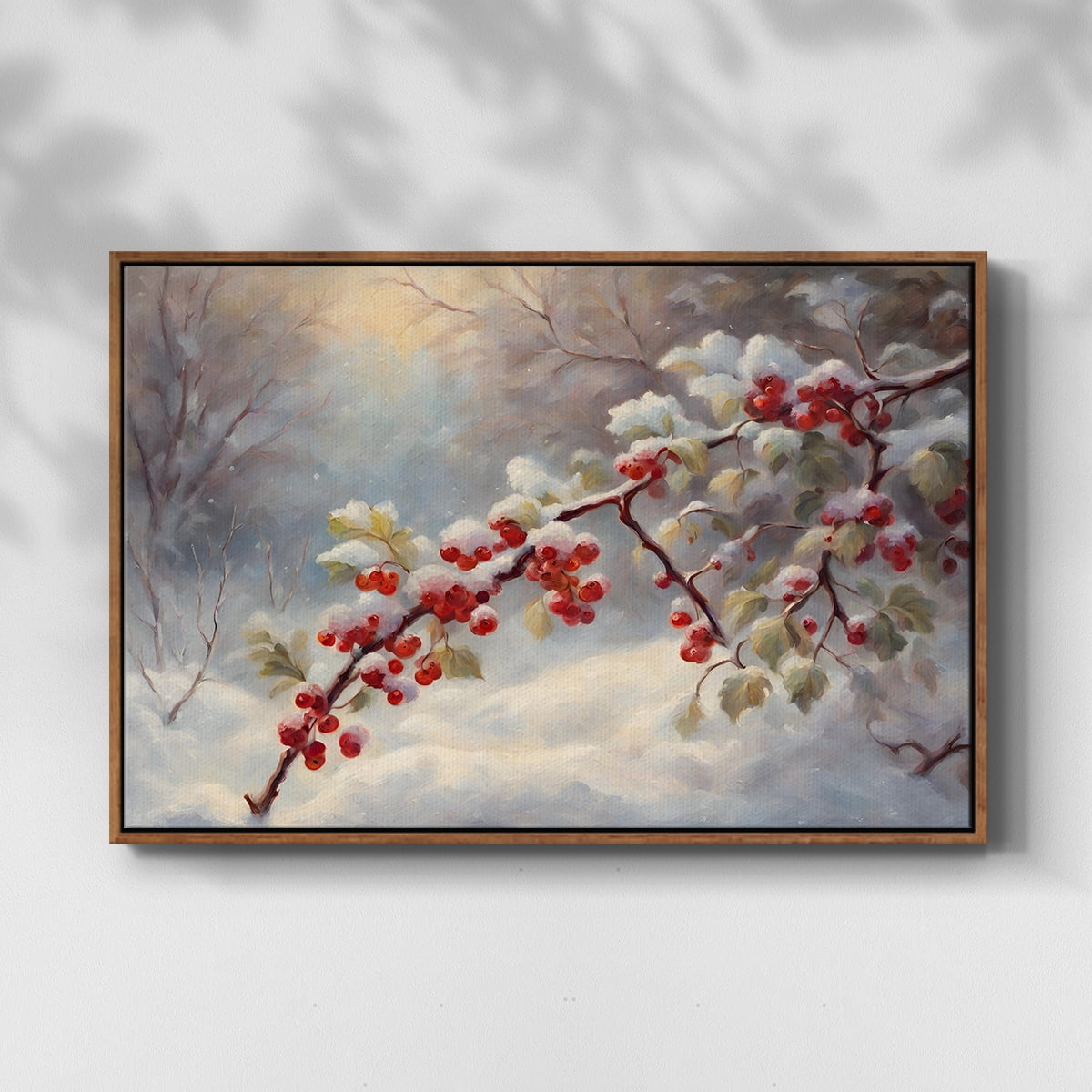 Vintage Landscape-CXCIX By Wexford Home Framed in Walnut Wood Gallery Wrapped Canvas 25 in. x 37 in.