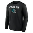thumbnail image 2 of Men's Jalen Hurts Philadelphia Eagles Black Team Wordmark Long Sleeve T-Shirt, 2 of 3