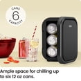 thumbnail image 2 of Chefman - Mini Refrigerador Portátil 6 Latas Logrado Color Negro, 2 of 5