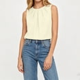 thumbnail image 6 of GUACER Women's Pleated Crew Neck Tank Top Loose Fit Sleeveless Blouses Summer Casual Flowy Camisole, 6 of 7