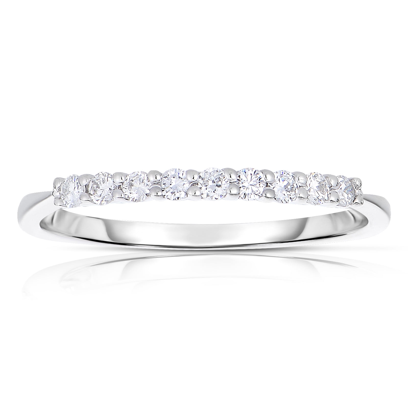 Vir Jewels 1/5 cttw Classic Diamond Wedding Band in 10K White Gold Channel Set 