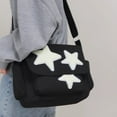 thumbnail image 6 of Yibooy Women with Side Pockets Y2K Star Messenger Bag for Outdoor Travel (L Black), 6 of 10