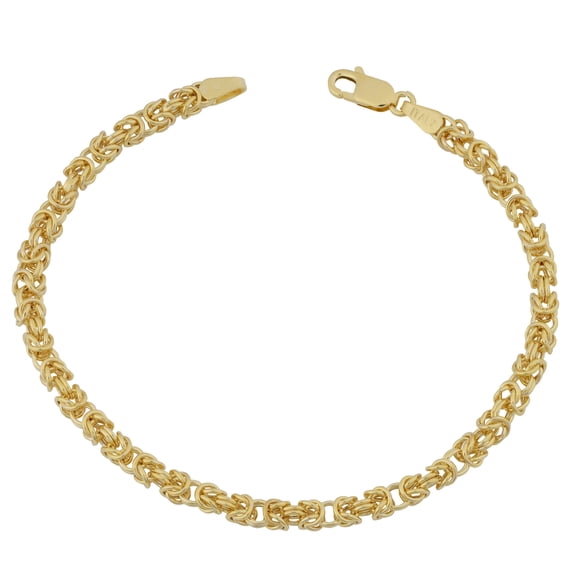 KoolJewelry 14k Yellow Gold 3.6mm Byzantine Bracelet (7.5 inch)
