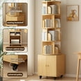 thumbnail image 6 of 5-Tier 360 °   Rotating Corner Bookshelf with Drawer  NW Color  Wood Narrow Floor Standing Storage Rack for Small Spaces  Bedroom Living Room, 6 of 22